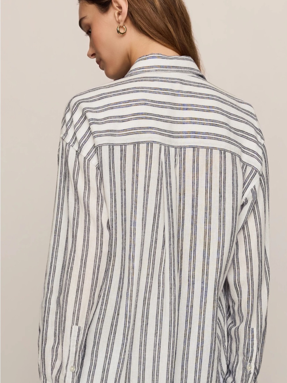 Perfect Linen Striped Button-Up Top - Picture 2 of 10